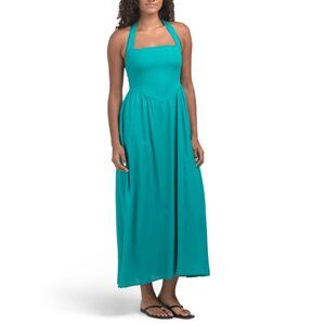 WHITE CLOSET Teal Halter Maxi Dress